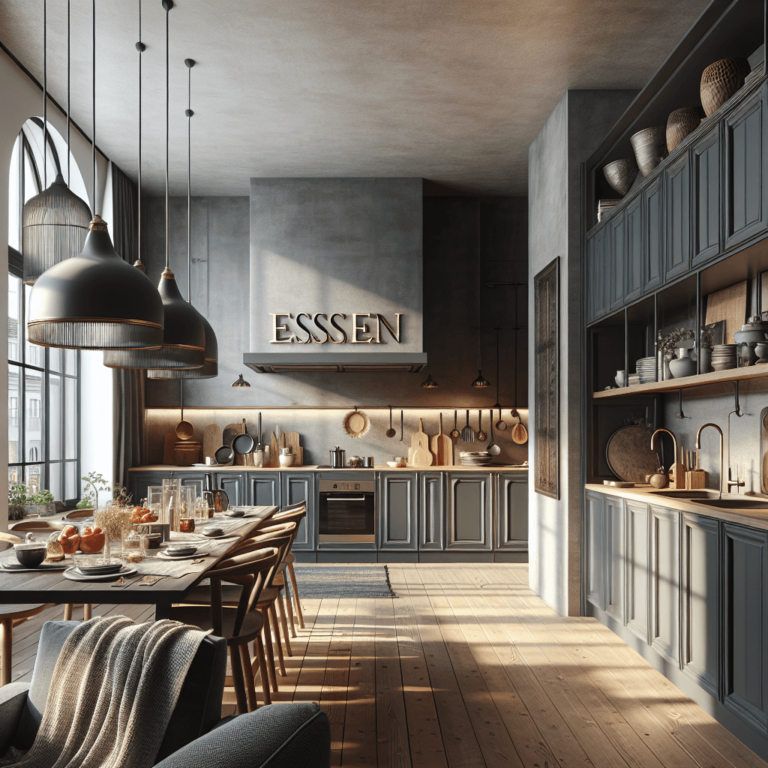 anthrazitfarbene Boho Style Küche-Essen