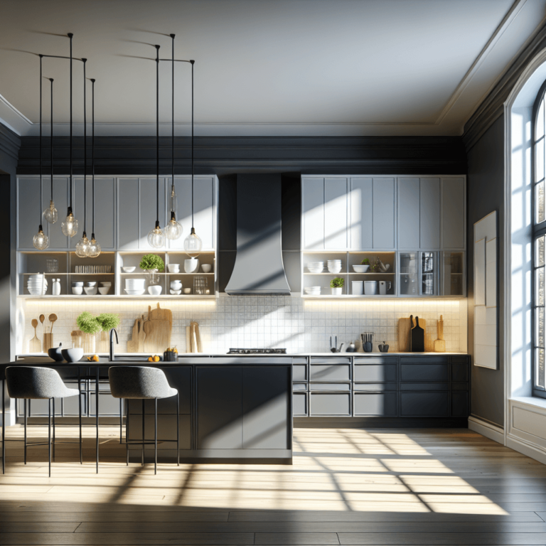 anthrazitfarbene Design Küche-Essen