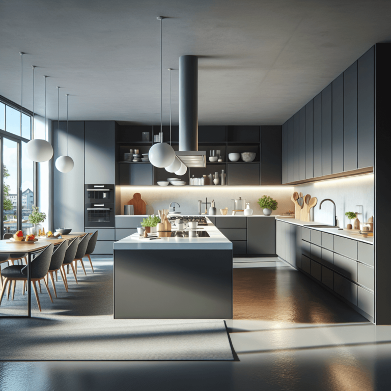 anthrazitfarbene Minimalismus Küche-Essen