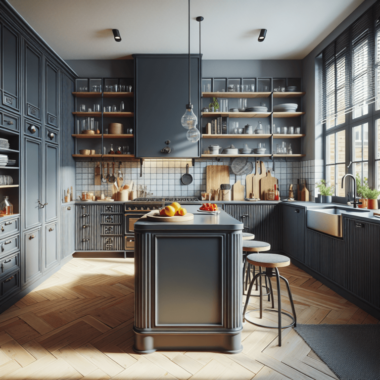 anthrazitfarbene Retro Küche-Essen