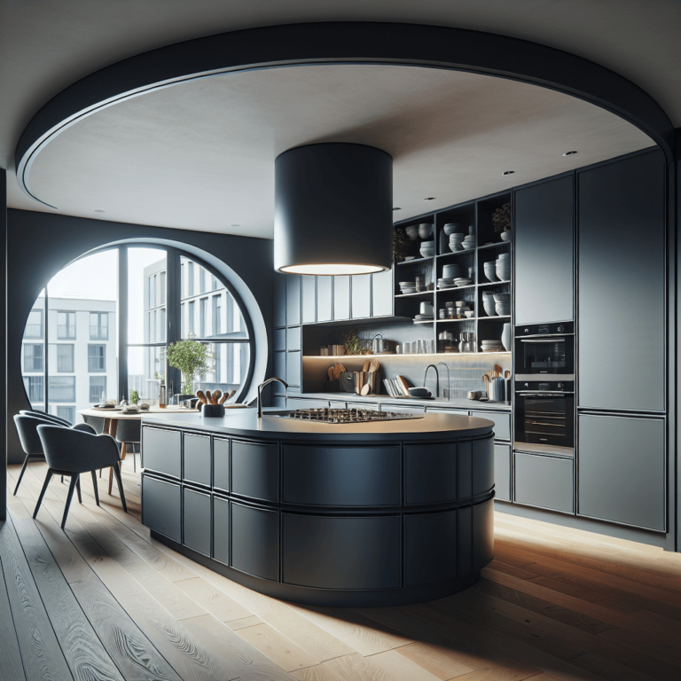 anthrazitfarbene Rondell Küche-Essen