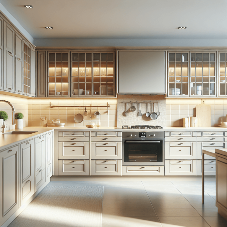 beige Freistehende Küche-Essen