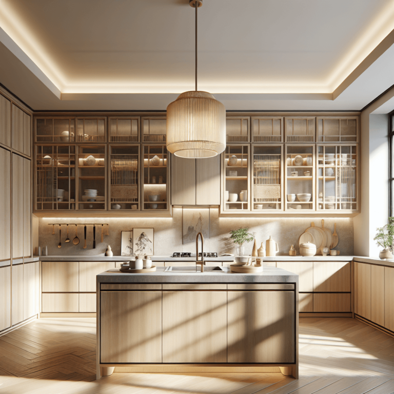 beige Küche im asiatischen Stil-Essen