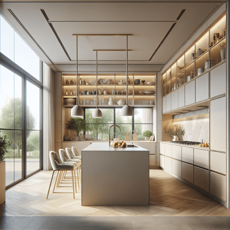 beige Küche in U-Form-Essen