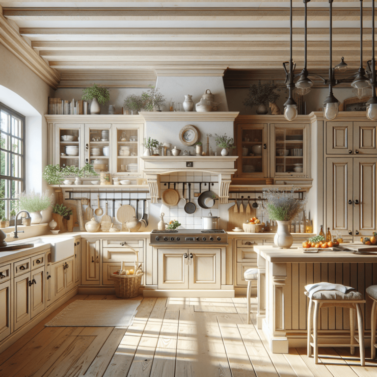 beige Landhausküche-Essen
