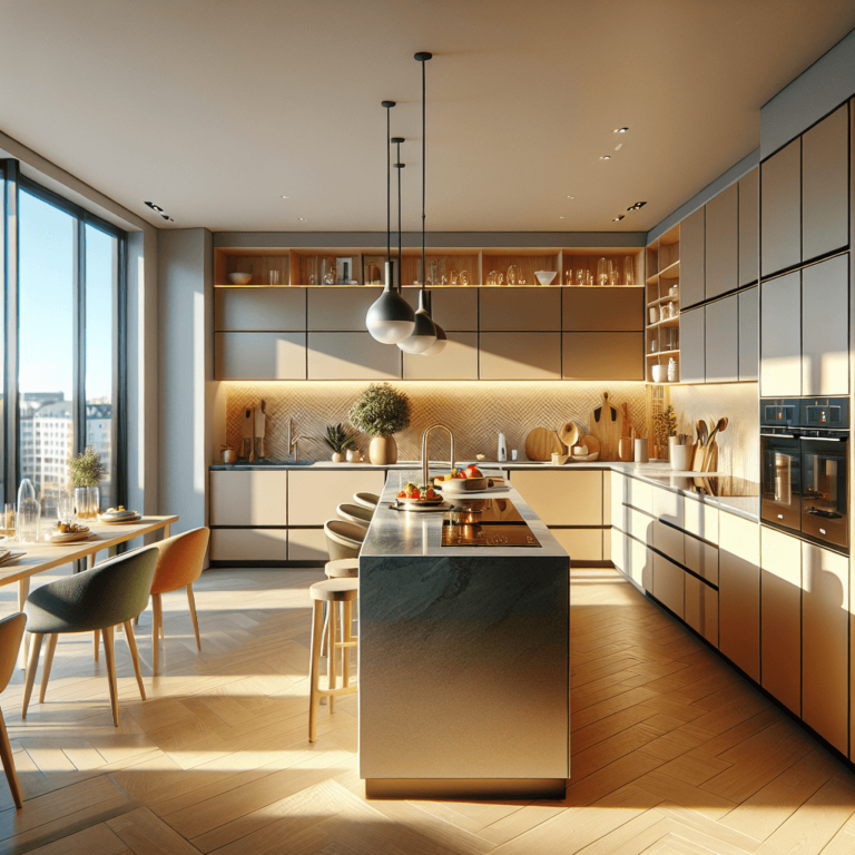 beige Singleküche-Essen