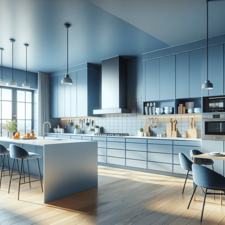 blaue Minimalismus Küche-Essen