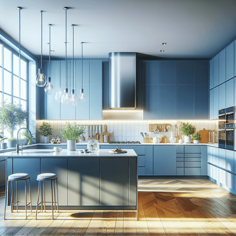 blaue Singleküche-Essen