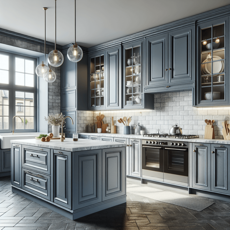 blaugraue Amerikanische Küche-Essen