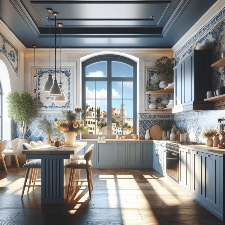 blaugraue Mediterrane Küche-Essen