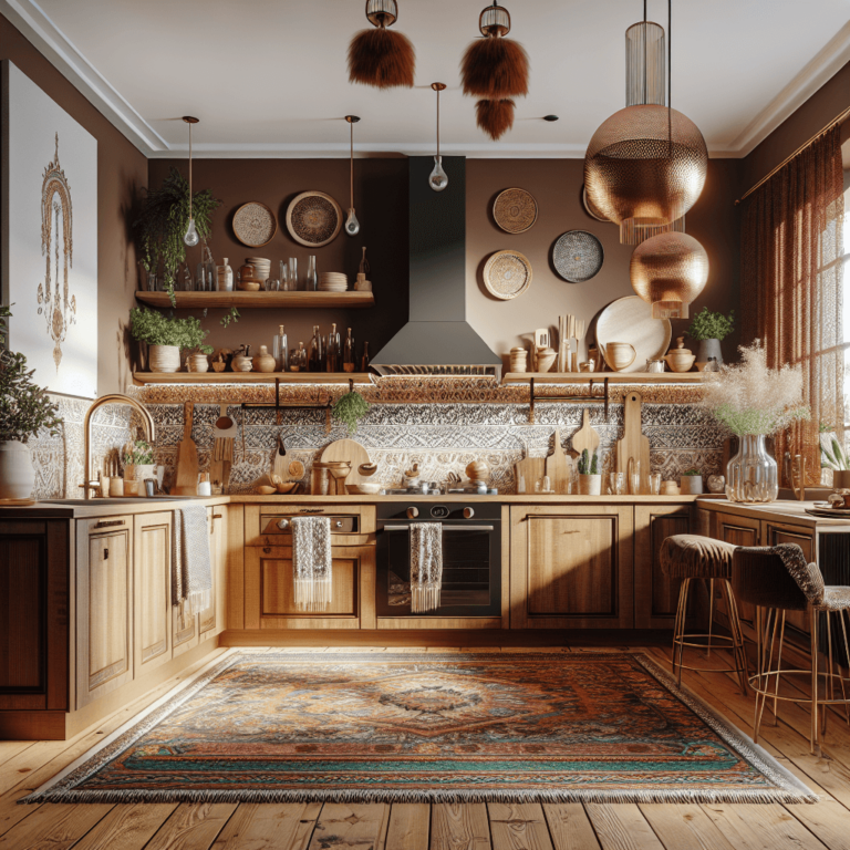 braune Boho Style Küche-Essen