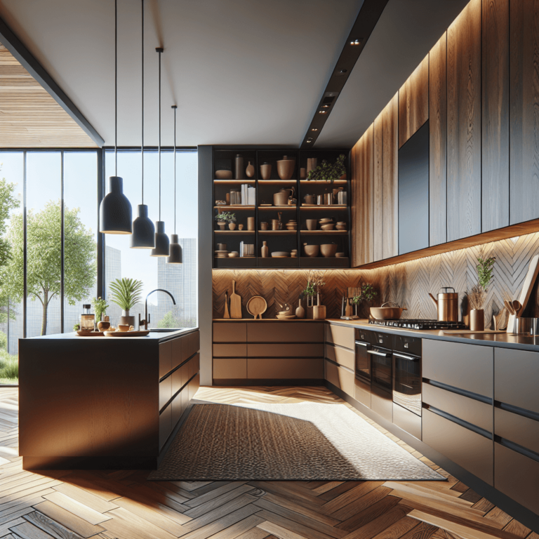 braune Design Küche-Essen