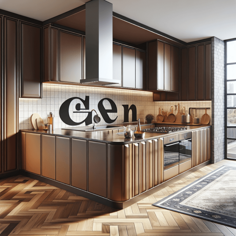 braune Küche in G-Form-Essen