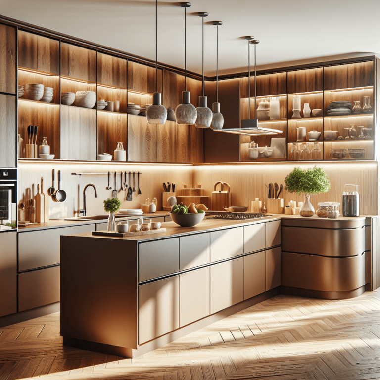 braune Modulare Küche-Essen