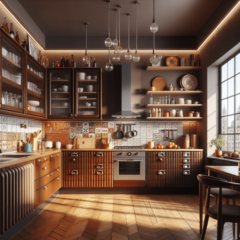 braune Retro Küche-Essen