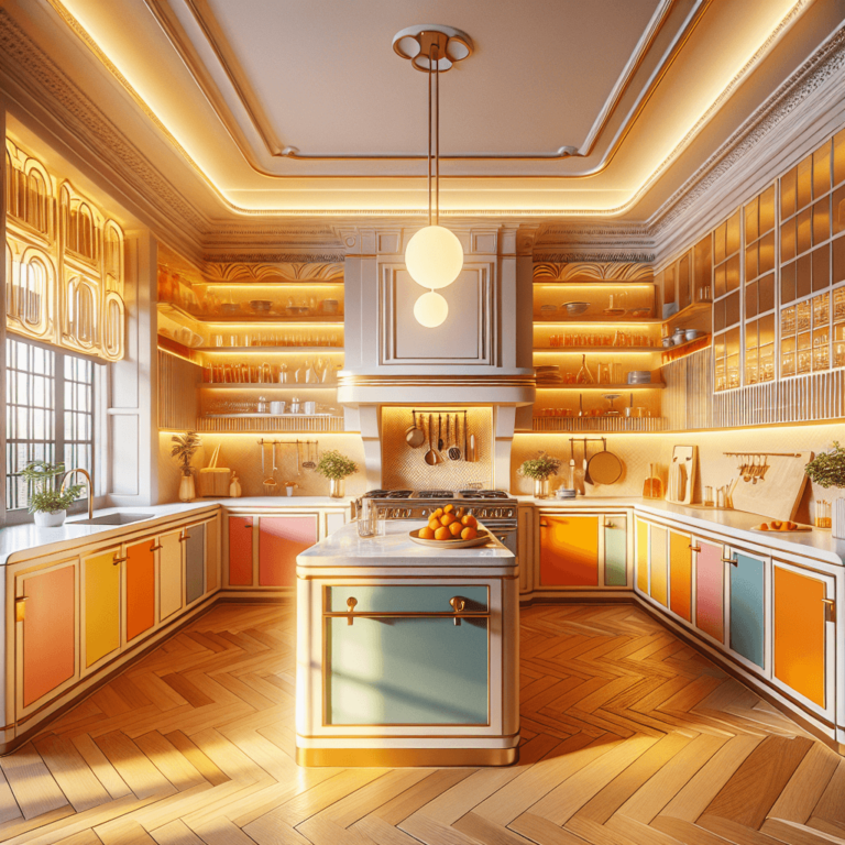 bunte Küche im Art-Deco-Stil-Essen