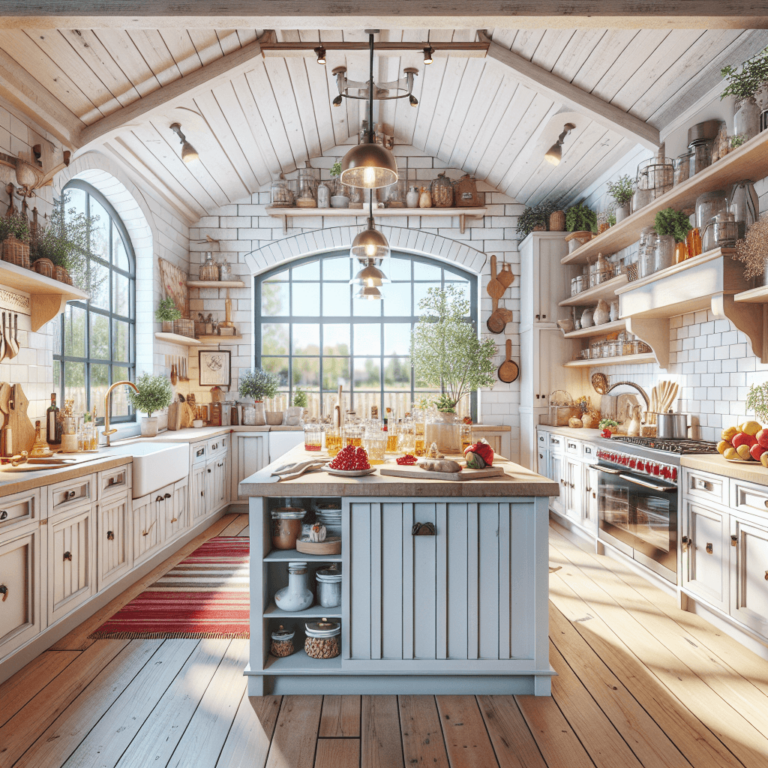 bunte Küche im Bauernhausstil-Essen