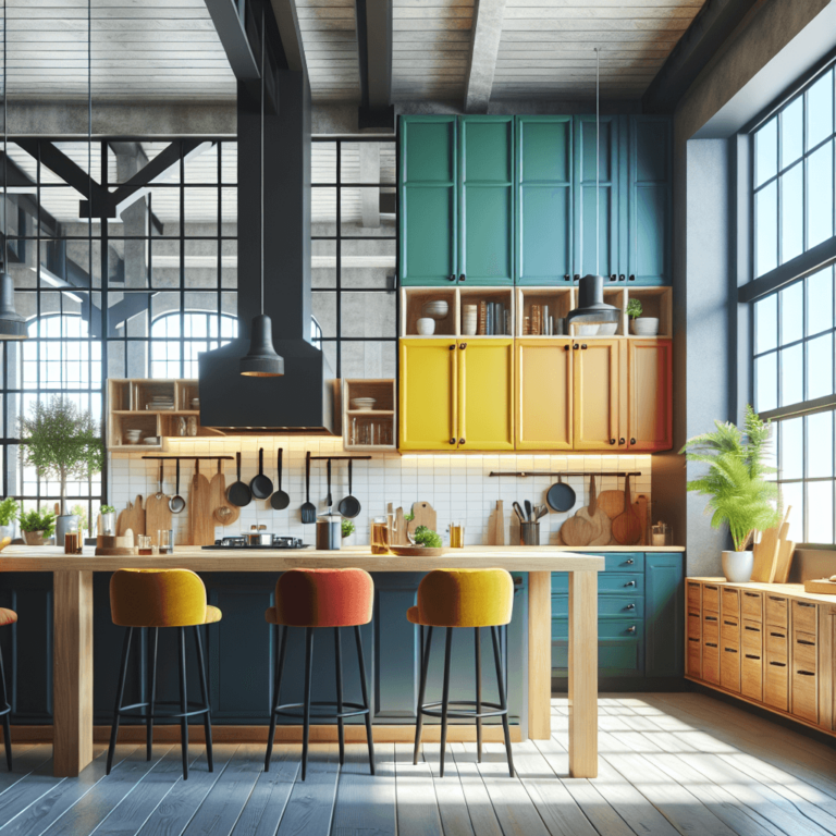 bunte Küche im Loftstil-Essen