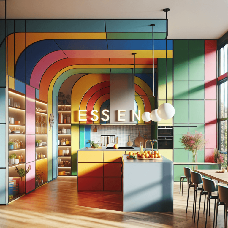 bunte Küche in G-Form-Essen