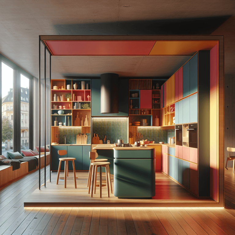 bunte Modulare Küche-Essen