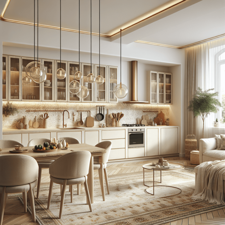 cremefarbene Boho Style Küche-Essen