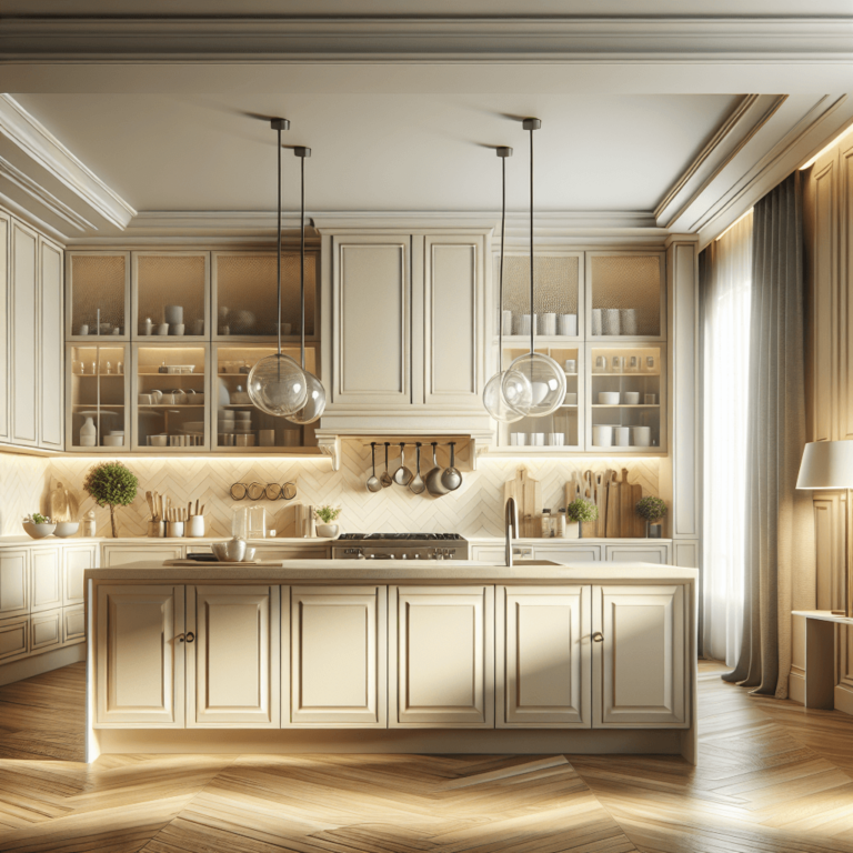 cremefarbene Design Küche-Essen