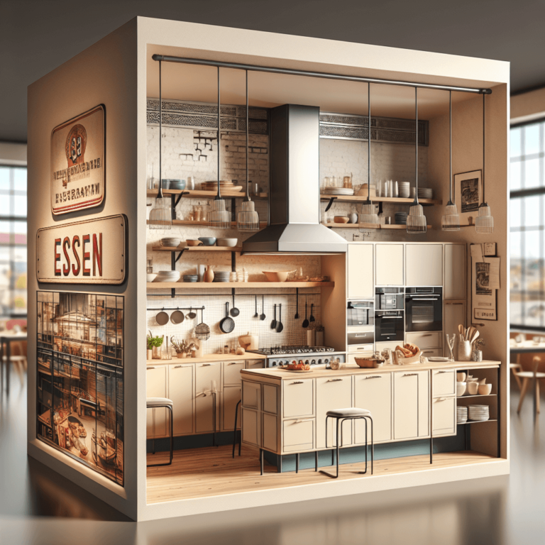 cremefarbene Industrial Style Küche-Essen