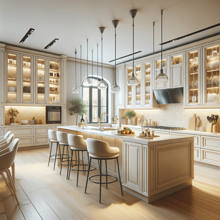 cremefarbene Komplett Küche-Essen