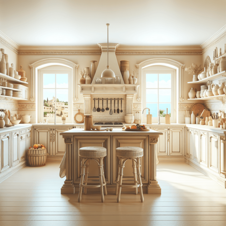 cremefarbene Mediterrane Küche-Essen