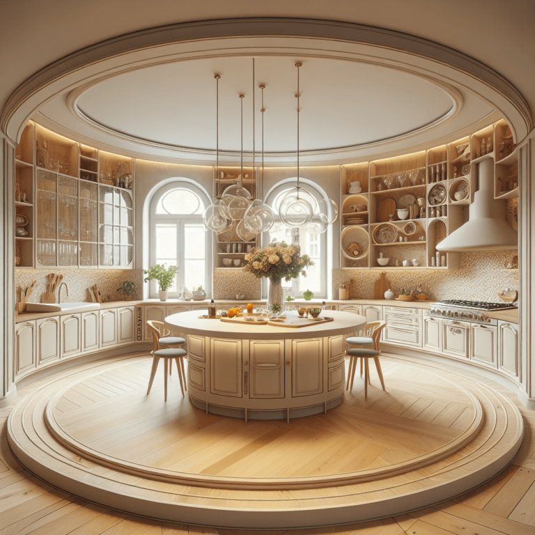 cremefarbene Rondell Küche-Essen