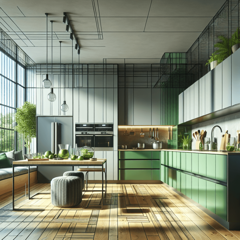 grüne Design Küche-Essen