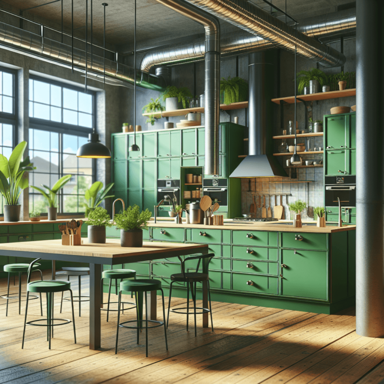 grüne Industrielle Küche-Essen