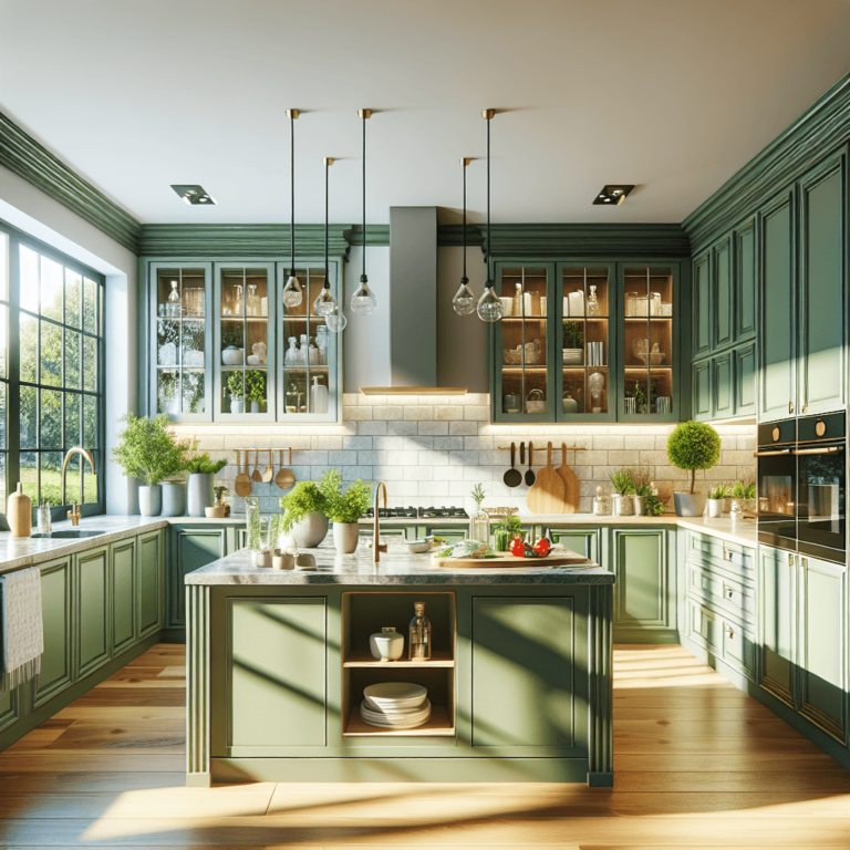 grüne Komplett Küche-Essen