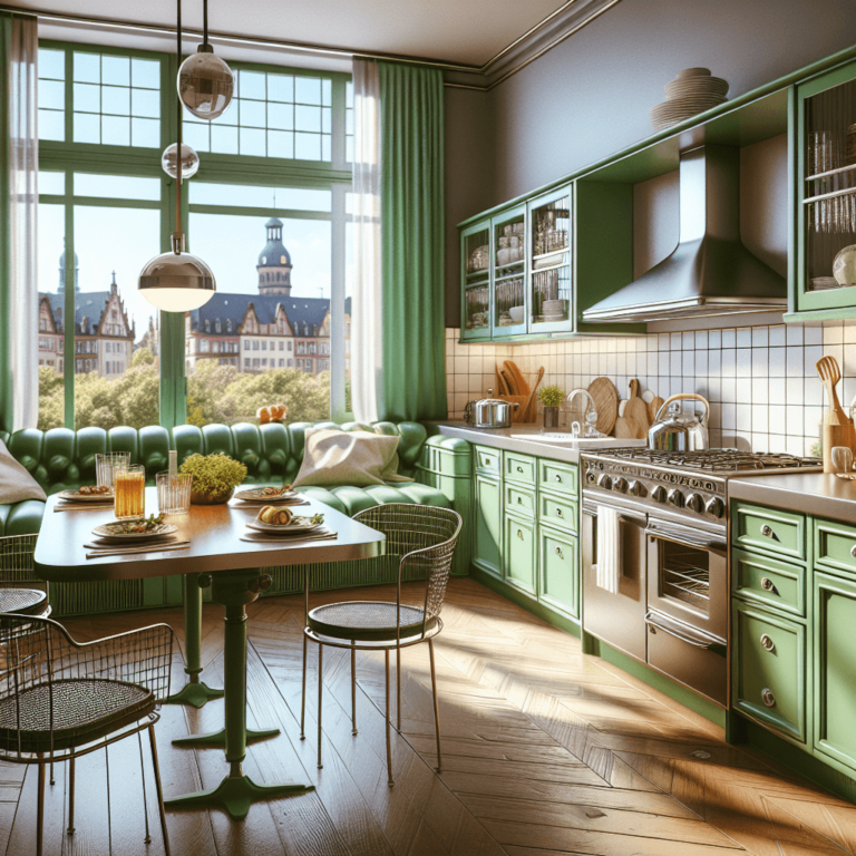 grüne Retro Küche-Essen