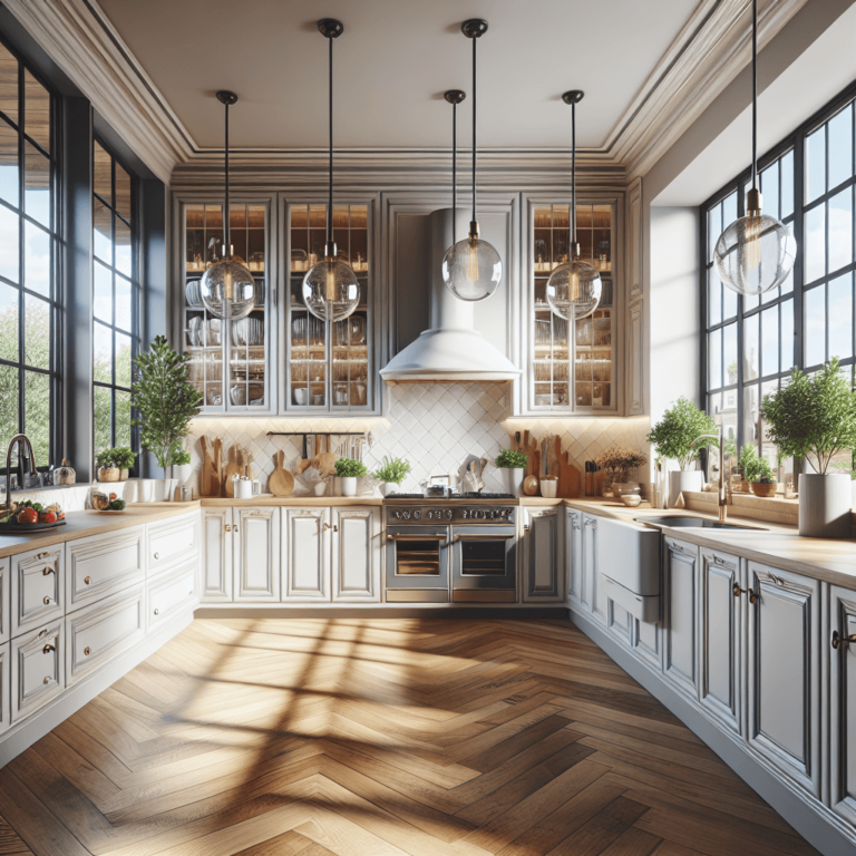 hochglanz Küche im Shabby Chic Stil-Essen