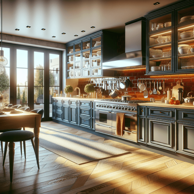 hochglanz Küche im Vintage Chic Stil-Essen