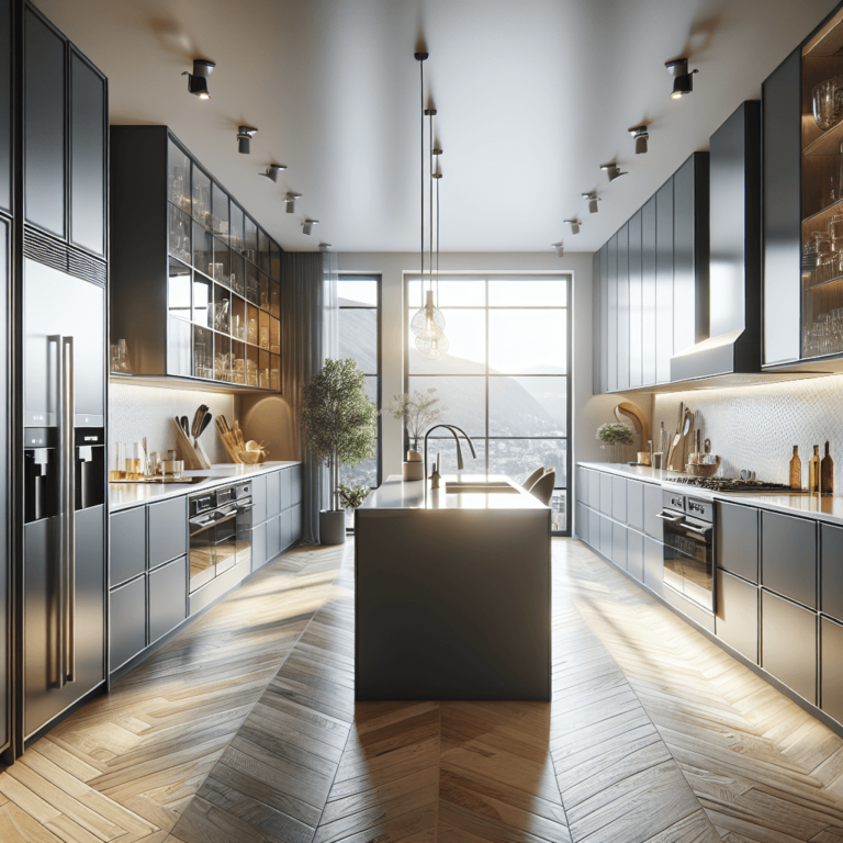 hochglanz Küche in L-Form-Essen