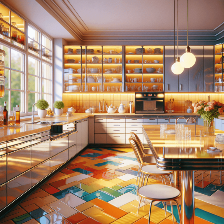 hochglanz Retro Küche-Essen