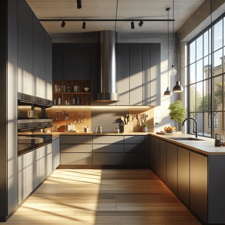 matte Küche im Loftstil-Essen