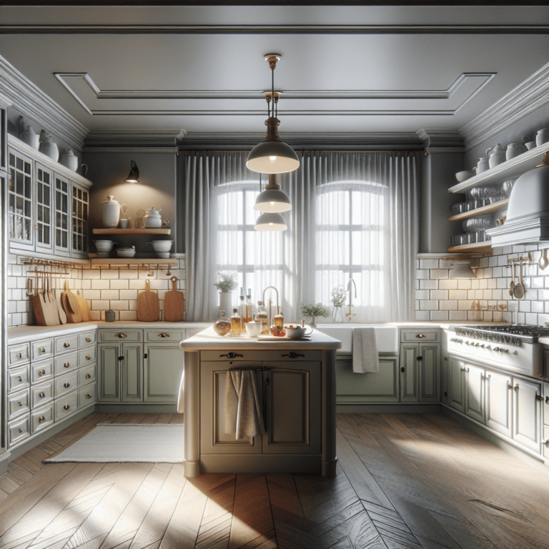 matte Küche im Vintage Chic Stil-Essen