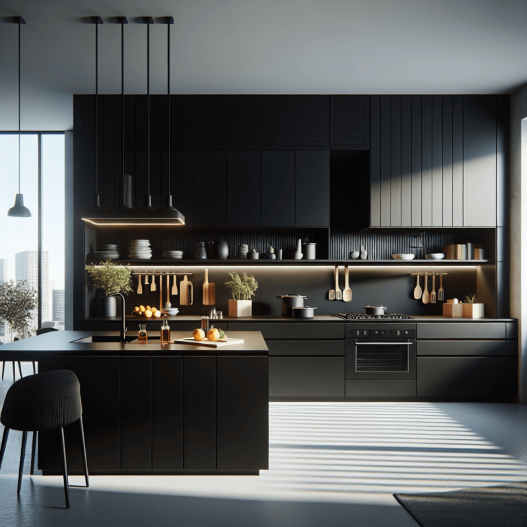 schwarze Minimalismus Küche-Essen
