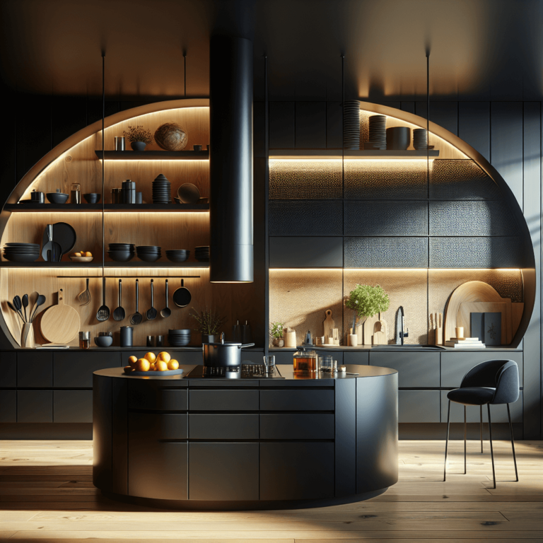 schwarze Rondell Küche-Essen