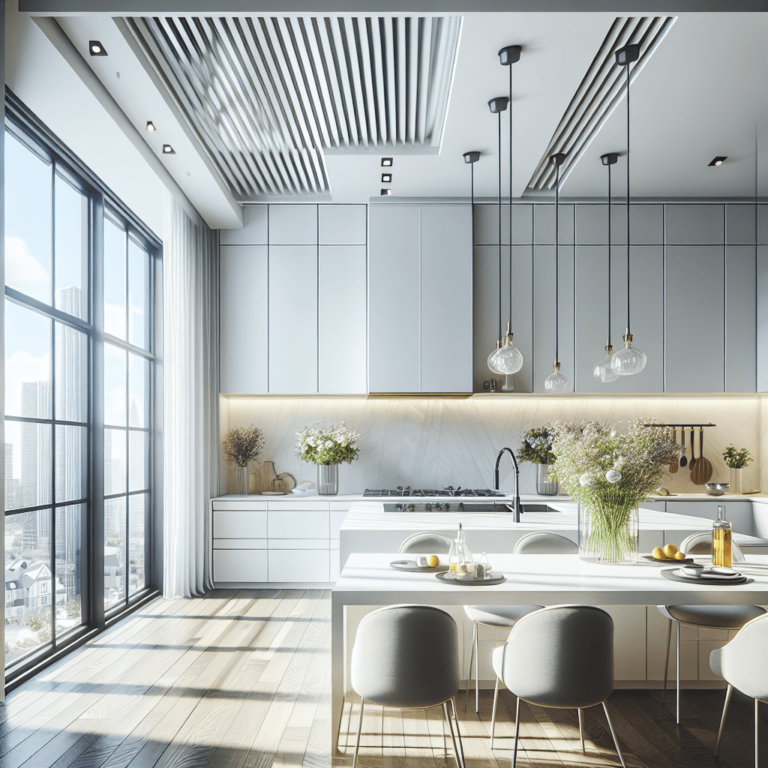 weiße Design Küche-Essen