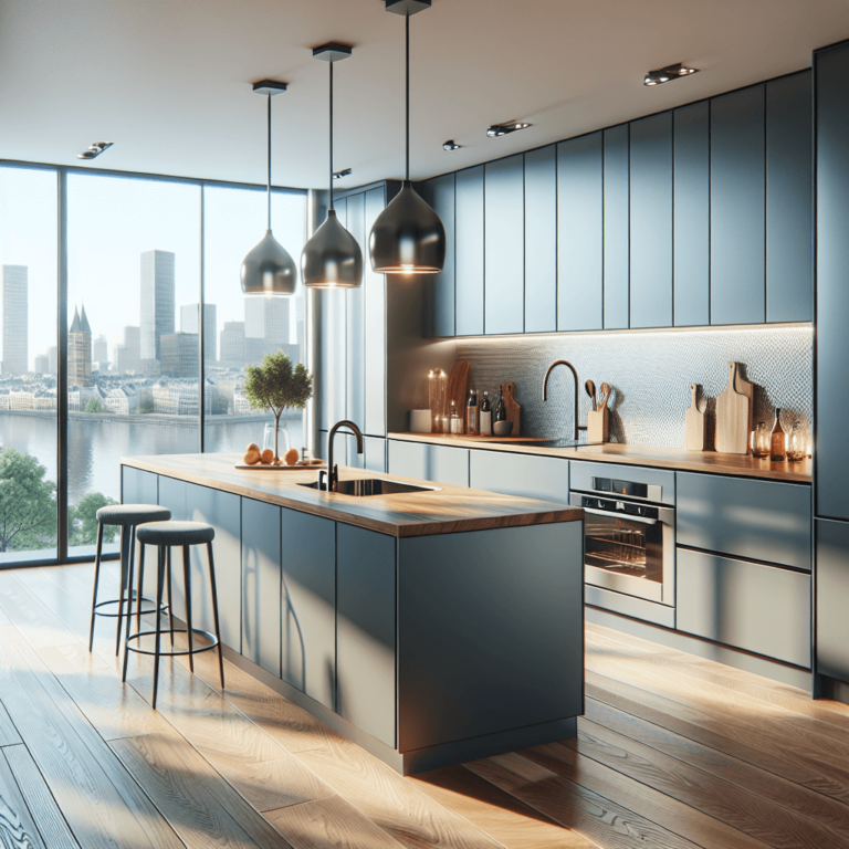 weiße Freistehende Küche-Essen