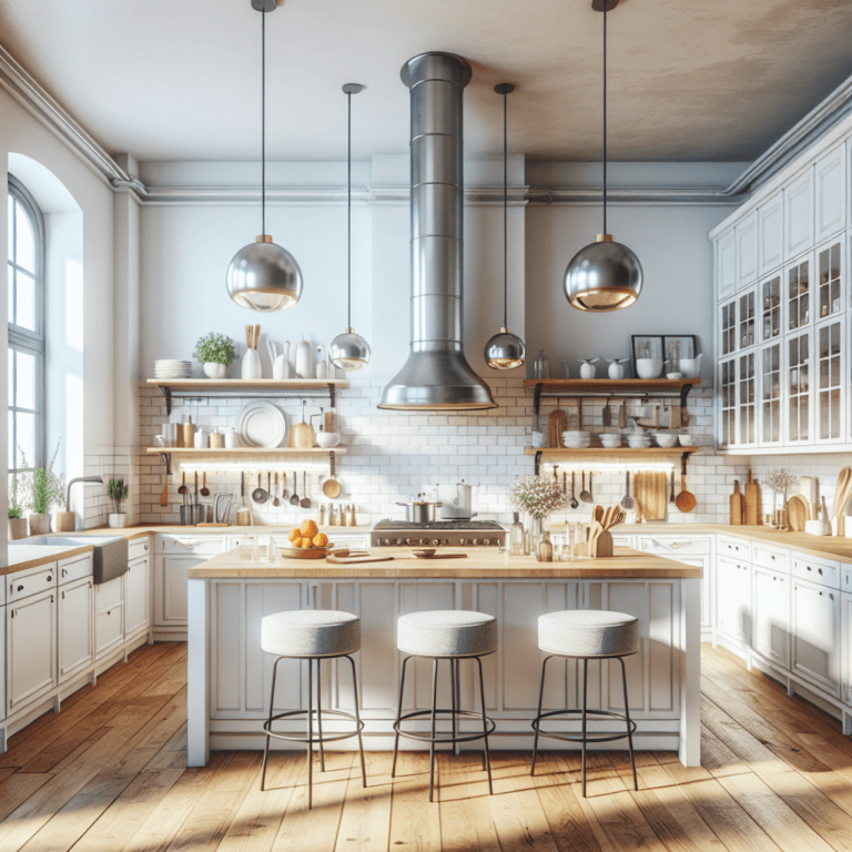 weiße Industrial Style Küche-Essen