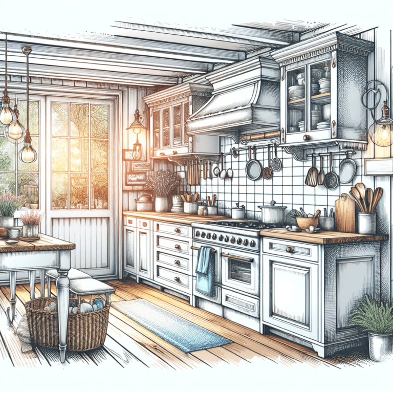 weiße Küche im Shabby Chic Stil-Essen