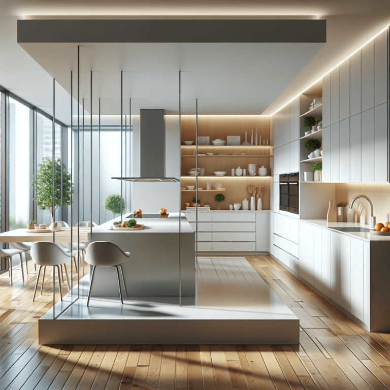 weiße Schwebende Küche-Essen