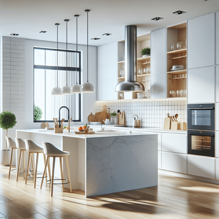 weiße Wohnküche-Essen